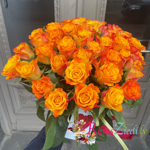 Bouquet of orange roses