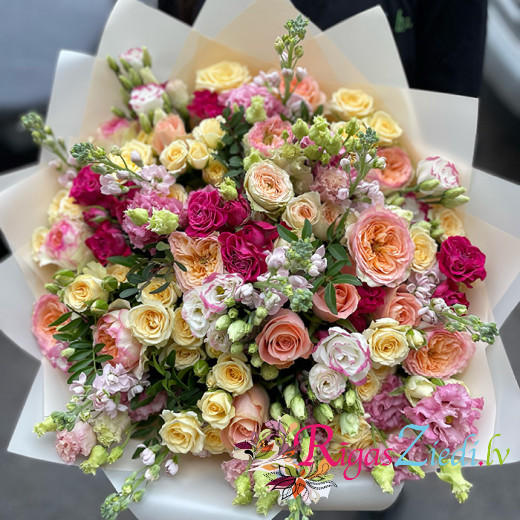 A bouquet of flowers in bright colors