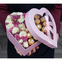 Flowers and Ferrero rocher candy 